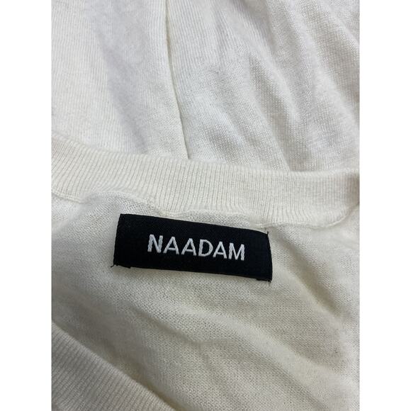 Naadam 'Fancy' White Cashmere V-Neck Sweater Size S - Picture 4 of 5
